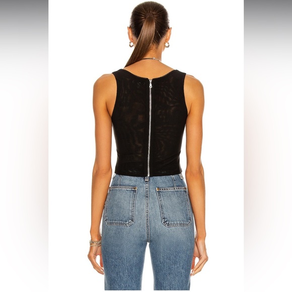 Miaou Campbell Zip back Corset S Black Mesh - Picture 5 of 12